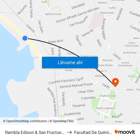 Rambla Edison & San Fructuoso to Facultad De Química map