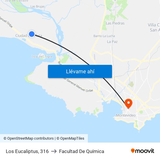 Los Eucaliptus, 316 to Facultad De Química map