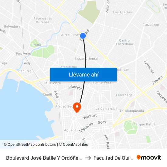 Boulevard José Batlle Y Ordóñez, 4569 to Facultad De Química map