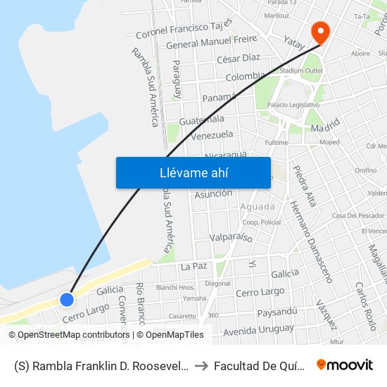 (S) Rambla Franklin D. Roosevelt, 762 to Facultad De Química map