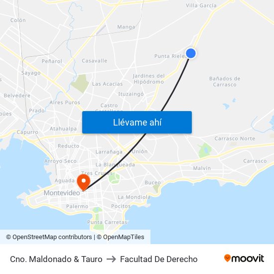 Cno. Maldonado & Tauro to Facultad De Derecho map