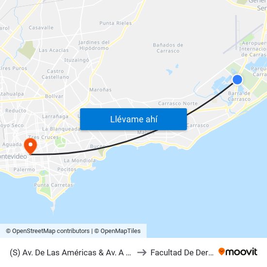 (S) Av. De Las Américas & Av. A La Playa to Facultad De Derecho map