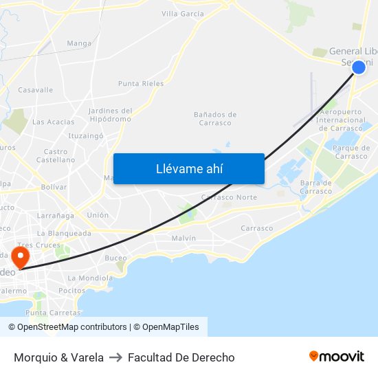 Morquio & Varela to Facultad De Derecho map