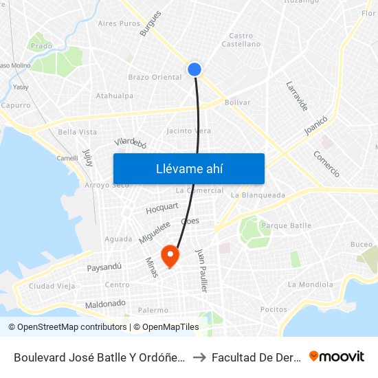 Boulevard José Batlle Y Ordóñez, 3900 to Facultad De Derecho map