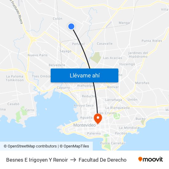 Besnes E Irigoyen Y Renoir to Facultad De Derecho map