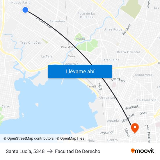 Santa Lucía, 5348 to Facultad De Derecho map