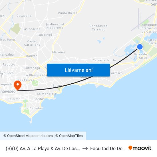 (S)(D) Av. A La Playa & Av. De Las Américas to Facultad De Derecho map