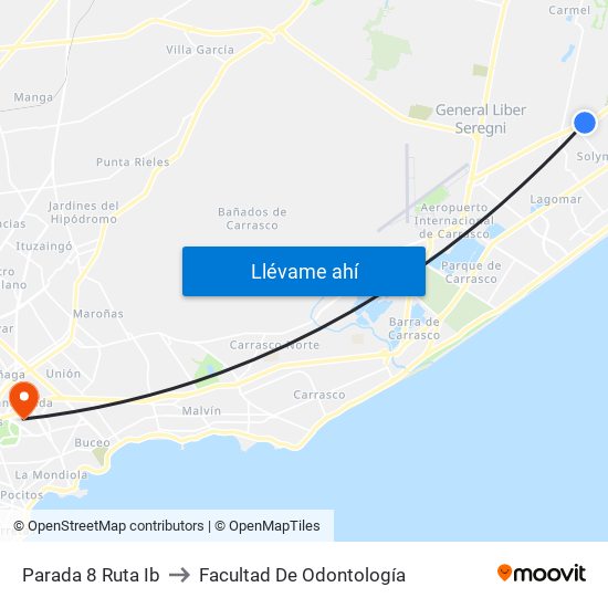 Parada 8 Ruta Ib to Facultad De Odontología map