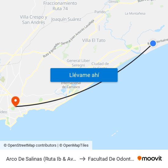 Arco De Salinas (Ruta Ib & Av. Julieta) to Facultad De Odontología map