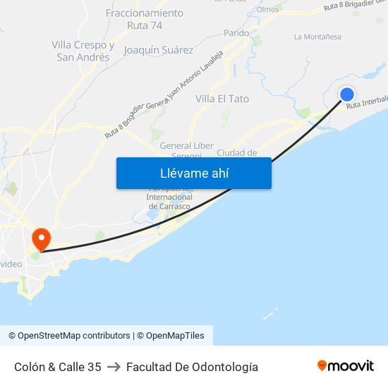 Colón & Calle 35 to Facultad De Odontología map