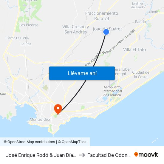 José Enrique Rodó & Juan Díaz De Solis to Facultad De Odontología map