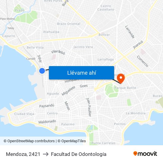 Mendoza, 2421 to Facultad De Odontología map