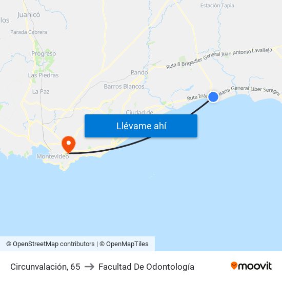 Circunvalación, 65 to Facultad De Odontología map