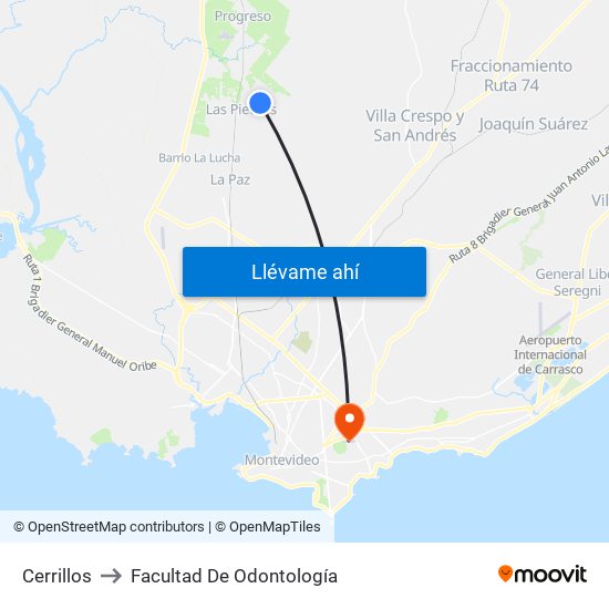 Cerrillos to Facultad De Odontología map