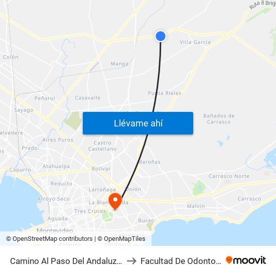 Camino Al Paso Del Andaluz, 3361 to Facultad De Odontología map