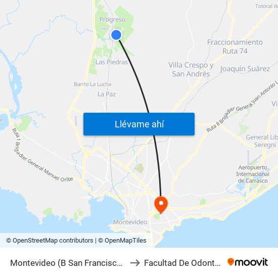 Montevideo (B San Francisco), 4514 to Facultad De Odontología map