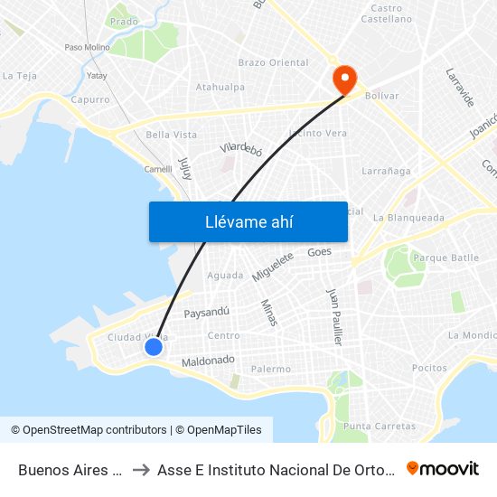 Buenos Aires E Ituzaingo to Asse E Instituto Nacional De Ortopedia Y Traumatología map