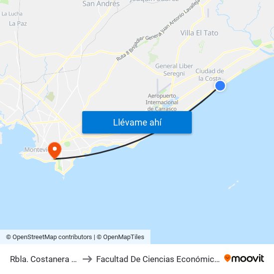 Rbla. Costanera & Pescadores to Facultad De Ciencias Económicas Y De Administración map