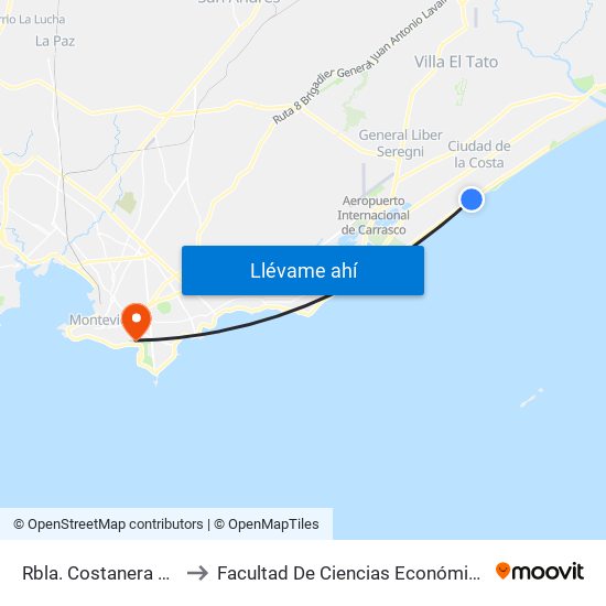 Rbla. Costanera & Enrique Rodó to Facultad De Ciencias Económicas Y De Administración map