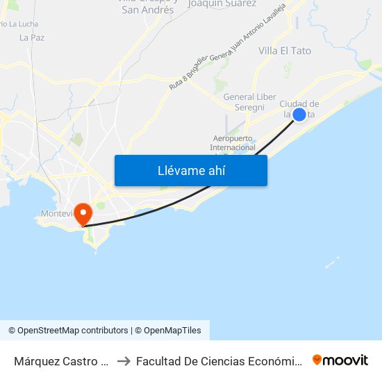 Márquez Castro & Giannattasio to Facultad De Ciencias Económicas Y De Administración map