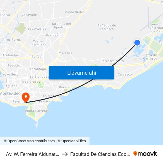 Av. W. Ferreira Aldunate & M. Stagnero De Munar to Facultad De Ciencias Económicas Y De Administración map