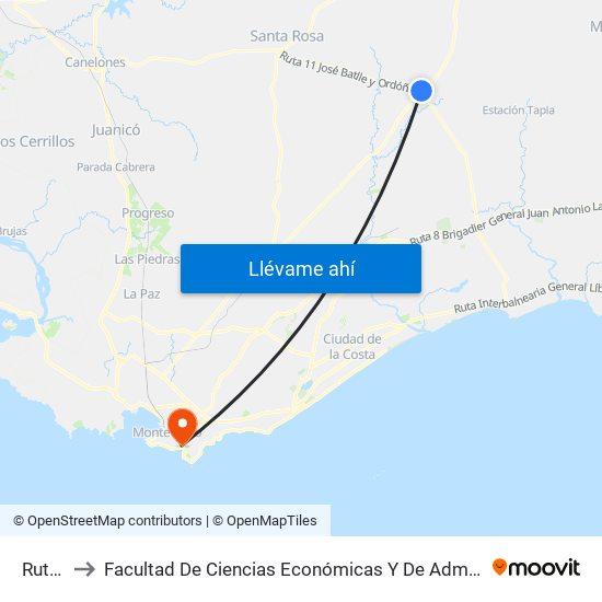 Ruta 7 to Facultad De Ciencias Económicas Y De Administración map