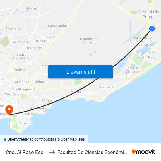 Cno. Al Paso Escobar & Ruta Ib to Facultad De Ciencias Económicas Y De Administración map