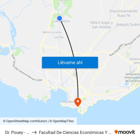 Dr. Pouey - Cofrisa to Facultad De Ciencias Económicas Y De Administración map