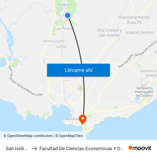 San Isidro, 216 to Facultad De Ciencias Económicas Y De Administración map