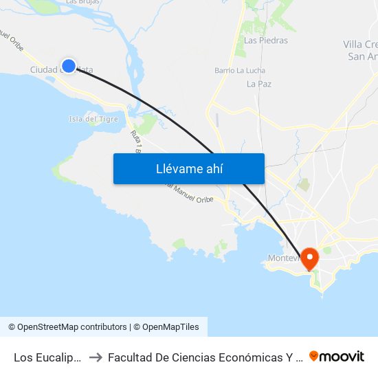 Los Eucaliptus, 316 to Facultad De Ciencias Económicas Y De Administración map