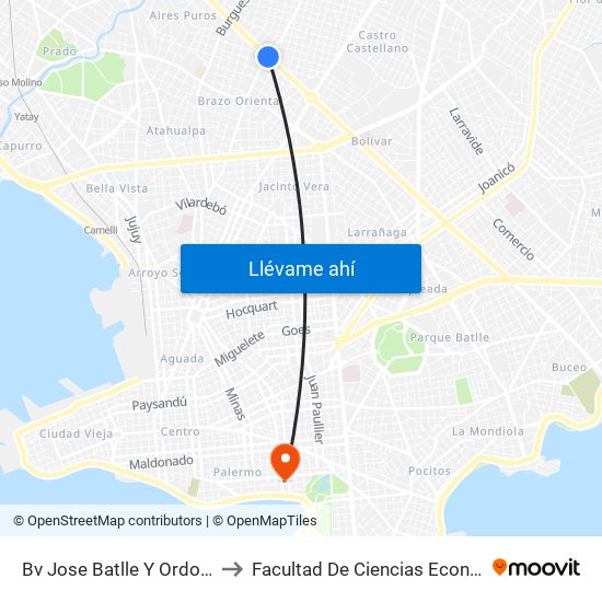 Bv Jose Batlle Y Ordoñez - Av Gral San Martin to Facultad De Ciencias Económicas Y De Administración map