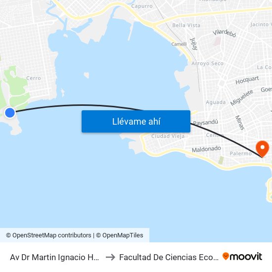 Av Dr Martin Ignacio Harretche - Rbla Jose Gurvich to Facultad De Ciencias Económicas Y De Administración map
