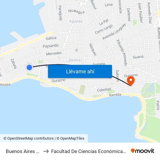 Buenos Aires E Ituzaingo to Facultad De Ciencias Económicas Y De Administración map