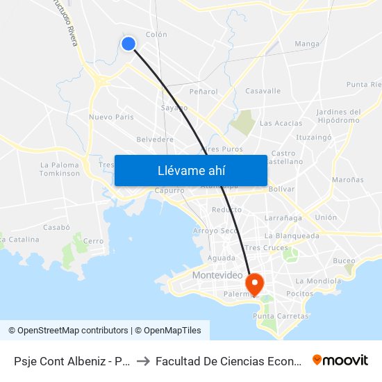 Psje Cont Albeniz - Psje K Bo Nuevo Colon to Facultad De Ciencias Económicas Y De Administración map