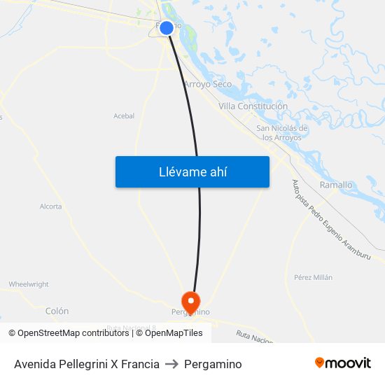 Avenida Pellegrini X Francia to Pergamino map