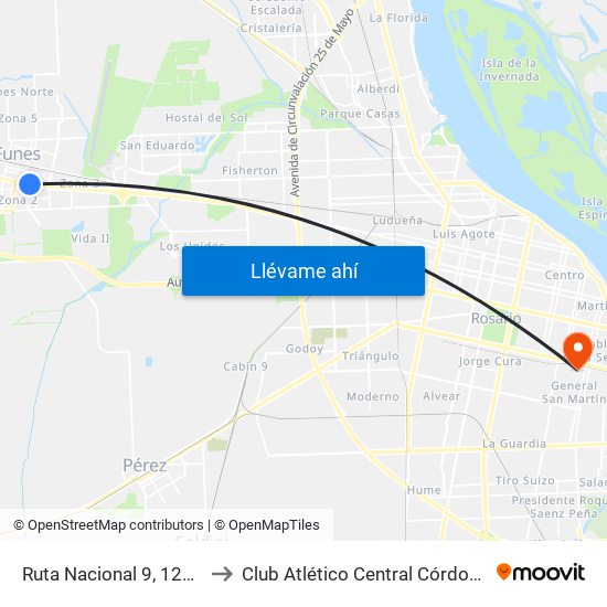 Ruta Nacional 9, 1280 to Club Atlético Central Córdoba map
