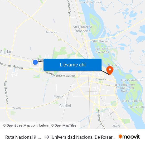 Ruta Nacional 9, 3615 to Universidad Nacional De Rosario (Unr) map
