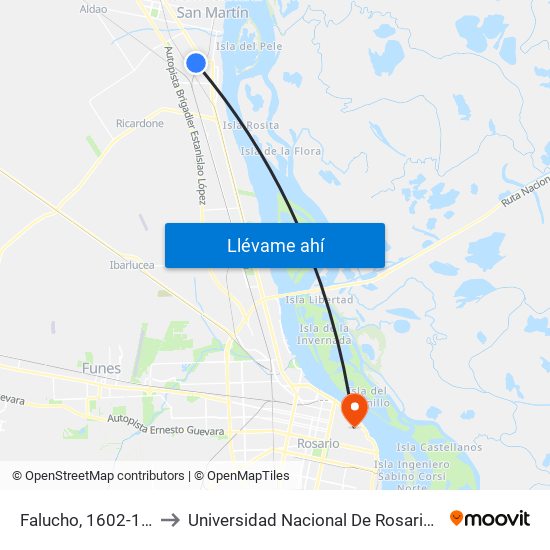 Falucho, 1602-1700 to Universidad Nacional De Rosario (Unr) map