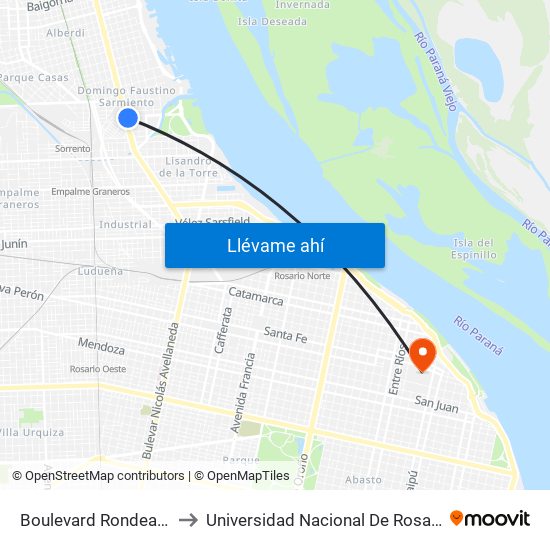 Boulevard Rondeau, 664 to Universidad Nacional De Rosario (Unr) map