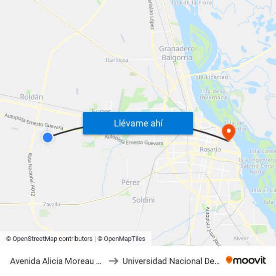 Avenida Alicia Moreau De Justo, 723 to Universidad Nacional De Rosario (Unr) map