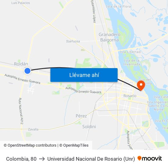 Colombia, 80 to Universidad Nacional De Rosario (Unr) map
