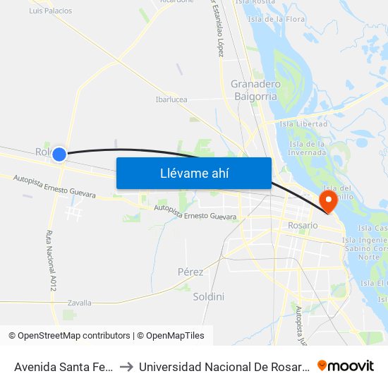 Avenida Santa Fe, 133 to Universidad Nacional De Rosario (Unr) map