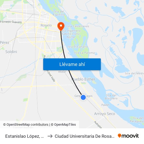 Estanislao López, 71 to Ciudad Universitaria De Rosario map