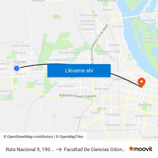 Ruta Nacional 9, 1901-1999 to Facultad De Ciencias Odontologicas map