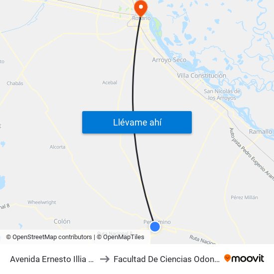 Avenida Ernesto Illia / Lavalle to Facultad De Ciencias Odontologicas map