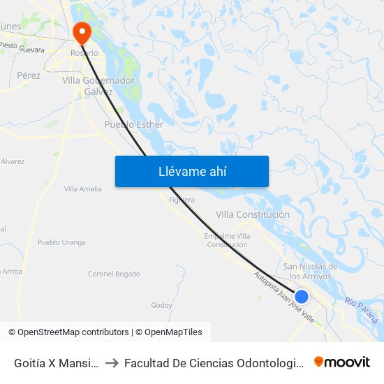 Goitía X Mansilla to Facultad De Ciencias Odontologicas map