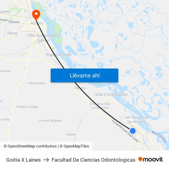 Goitía X Laines to Facultad De Ciencias Odontologicas map