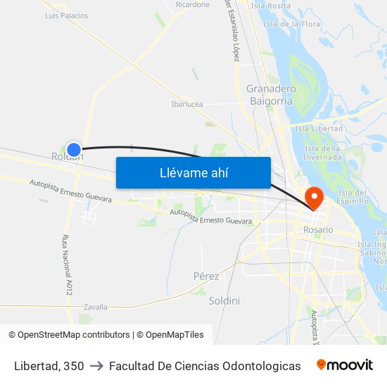 Libertad, 350 to Facultad De Ciencias Odontologicas map