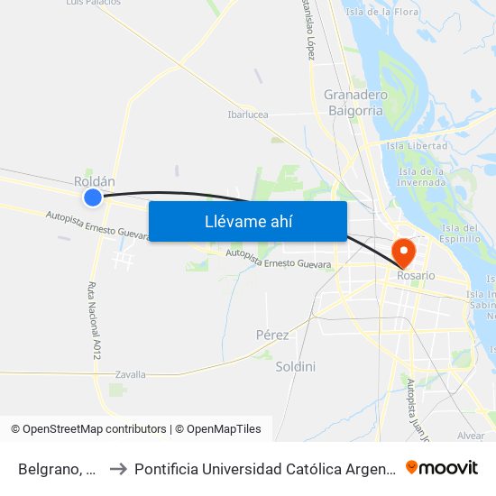 Belgrano, 402-500 to Pontificia Universidad Católica Argentina Campus Rosario map