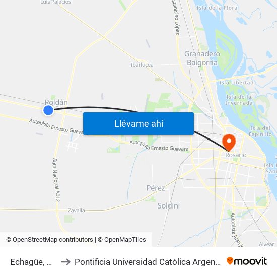 Echagüe, 502-700 to Pontificia Universidad Católica Argentina Campus Rosario map